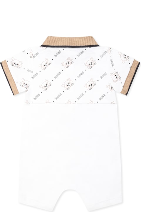 Hugo Boss Bodysuits & Sets for Baby Boys Hugo Boss White Romper For Baby Boy With Logo