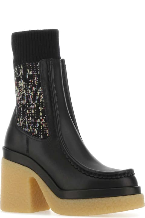 ウィメンズ Chloéのブーツ Chloé Black Leather Jamie Ankle Boots