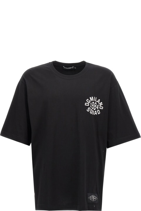 DOLCE & GABBANA スロカンフリントTシャツ F8O48TFU7EQ HW3FP マルチカラーのメンズ マヨリカプリント ショートスリーブ T