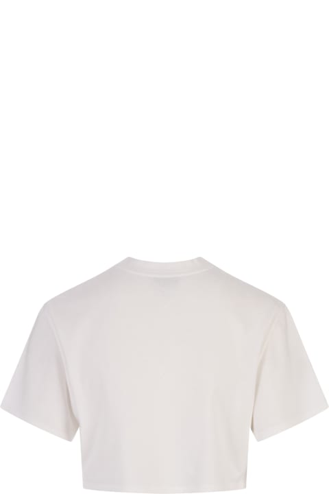 Clothing for Women Giambattista Valli White Crop Top With Micromosaic Print