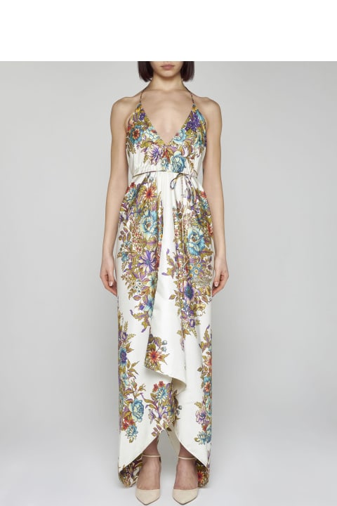 Fashion for Women Etro Floral Print Silk Long Dress