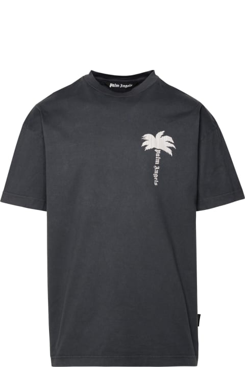 Palm Angels Topwear for Men Palm Angels Gray Cotton T-shirt