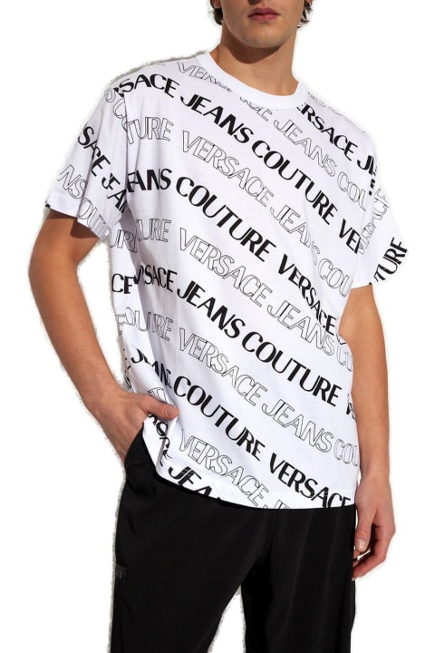 Versace Jeans Couture Topwear for Men Versace Jeans Couture Allover Logo Printed Crewneck T-shirt