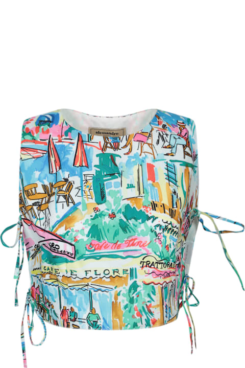 Alessandro Enriquez Clothing for Women Alessandro Enriquez Cafã© De Flore Multicolor Tank Top