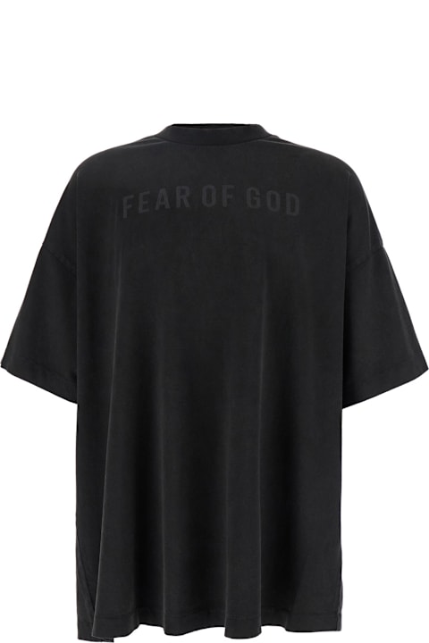 Fear of God for Men Fear of God Blackt-shirt With Front Logo Print In Cotton Man