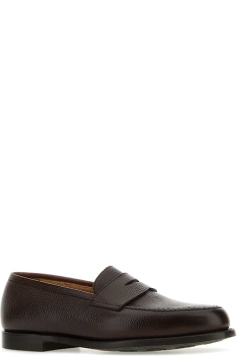 Crockett & Jones Shoes for Men Crockett & Jones Dark Brown Leather Boston Loafers