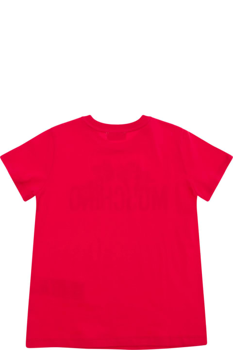 Moschino T-Shirts & Polo Shirts for Boys Moschino Red Crewneck T-shirt With Logo Print In Cotton Boy