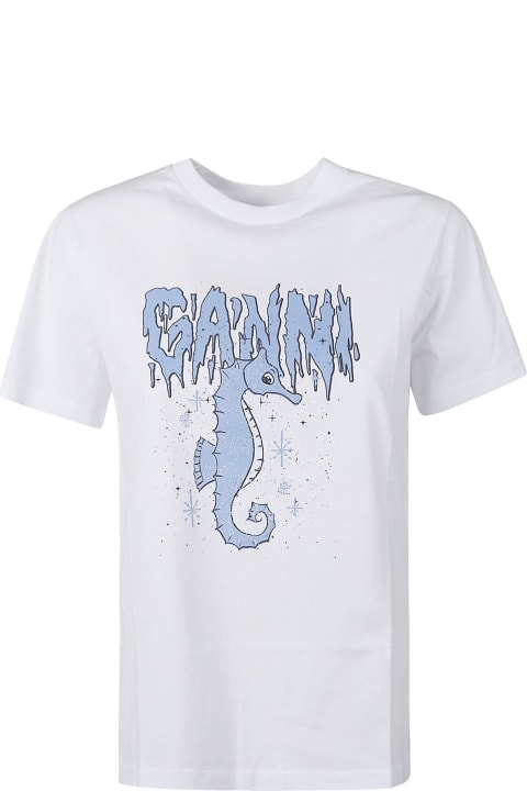 Ganni for Women Ganni Logo Print Regular T-shirt