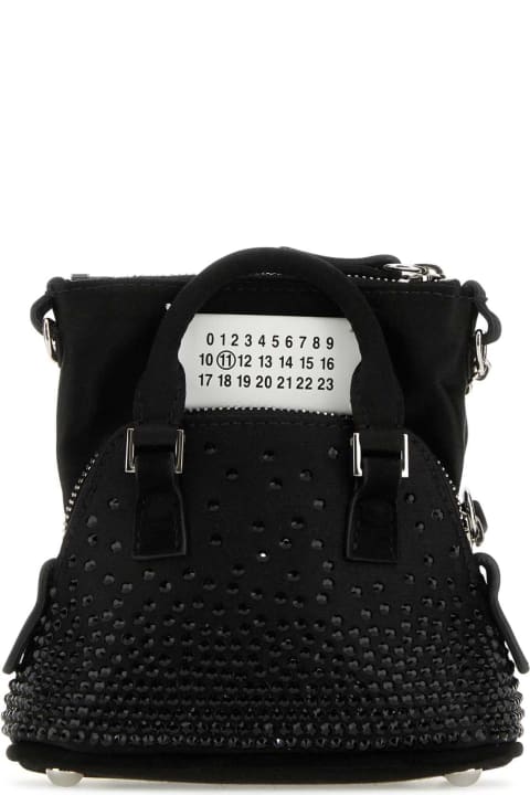 ウィメンズ新着アイテム Maison Margiela Black Satin Baby 5ac Classique Handbag
