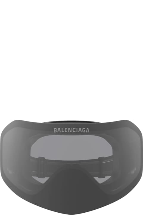 Balenciaga Eyewear for Kids Balenciaga Eyewear Balenciaga Bb0379s Linea Extreme Bb0379s Ski Mask 001 Black Smoke Sunglasses