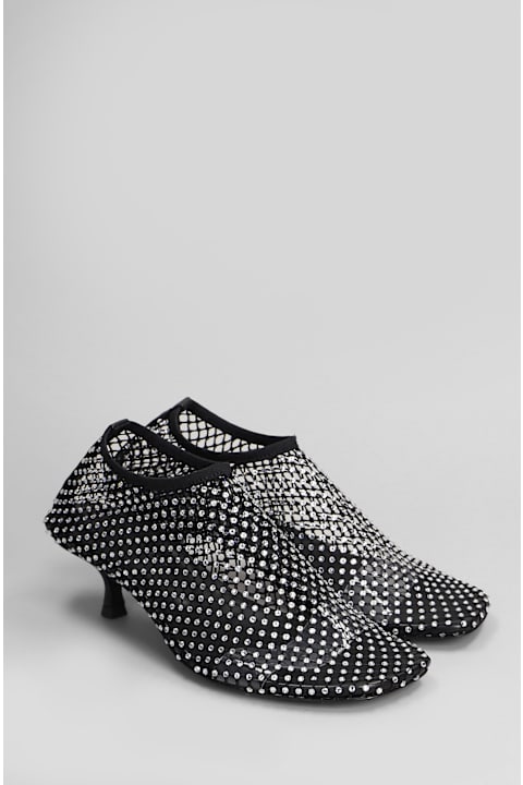 Homeware Christopher Esber Minette Crystal Low Heels Ankle Boots In Black Nylon