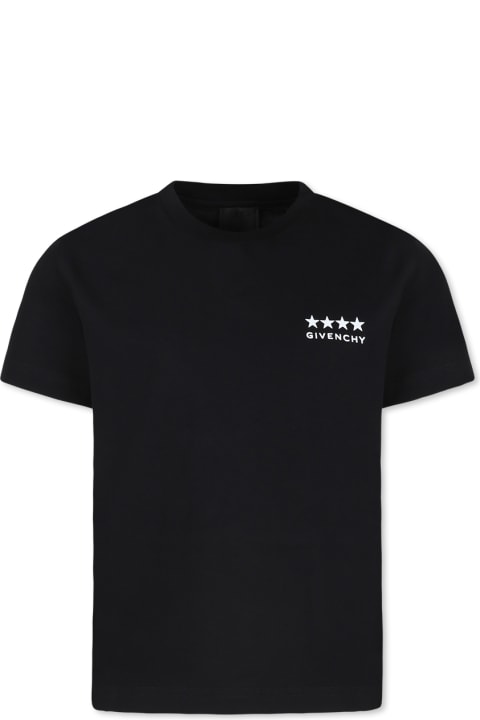 Fashion for Boys Givenchy Black T-shirt For Boy With 4g Motif