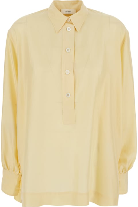 Mauro Grifoni for Men Mauro Grifoni Yellow Shirt With Classic Collar And Long Sleeves