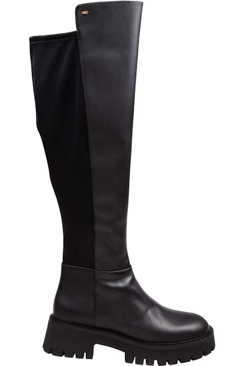 Michael Kors Asher Leather Boot Black Color