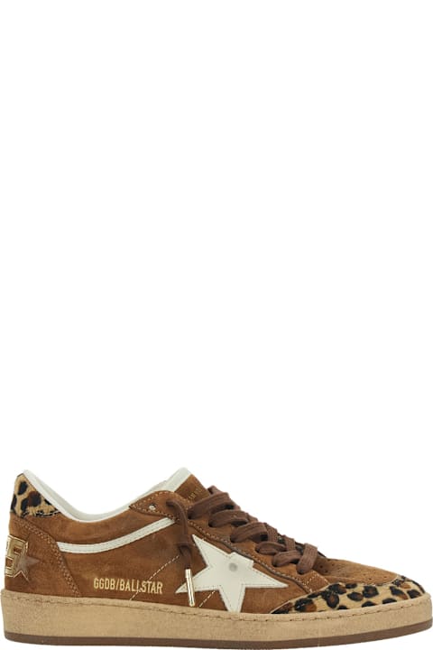 Golden Goose Ballstar Suede Upper Tongue And Spur Horsy Toe And Heel Glitter Star