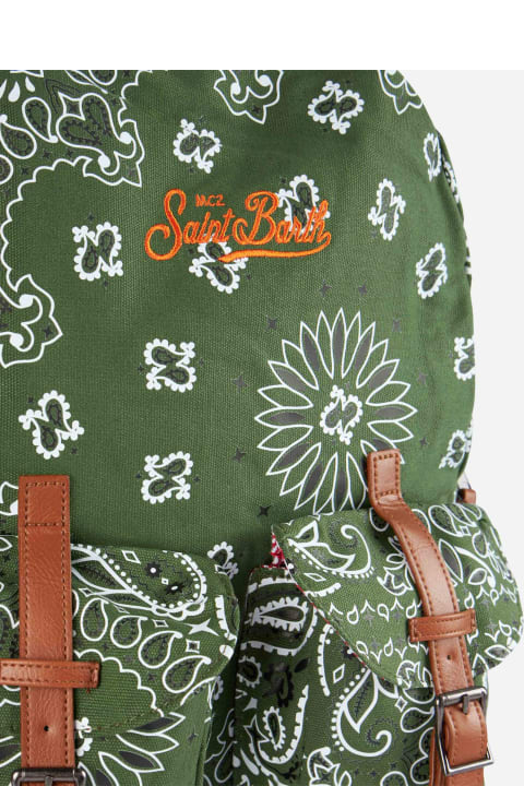 أدوات منزلية MC2 Saint Barth Canvas Backpack Cody With Green Bandanna Print