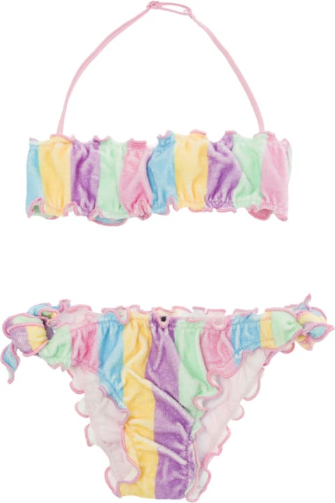 Fashion for Kids MC2 Saint Barth 'emy' Multicolor Two Piece Bikini With Stripe Motif In Stretch Cotton Blend Girl