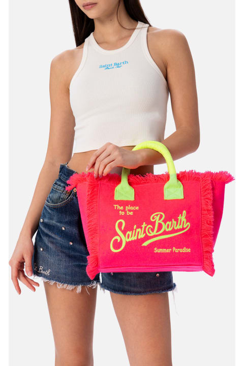 Homeware MC2 Saint Barth Fluo Pink Terry Embossed Colette Sponge Handbag