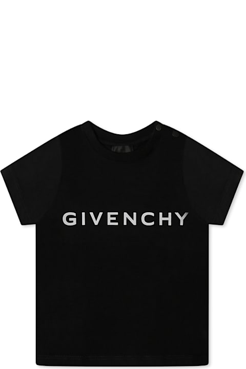 Givenchy for Baby Boys Givenchy Black T-shirt For Baby Boy With Logo
