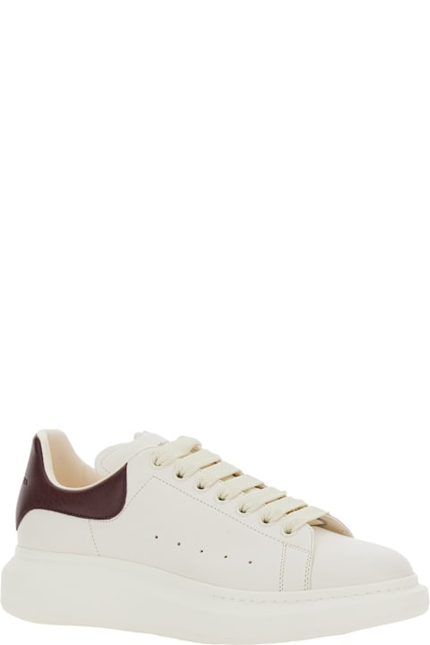Shoes Sale for Men Alexander McQueen White Low-top Sneakers With Chunky Sole And Brown Contrasting Heel Tab In Leather Man