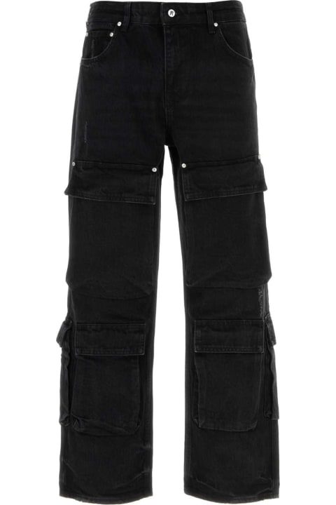 メンズ REPRESENTのデニム REPRESENT Black Denim Cargo Jeans