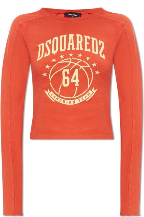 Dsquared2 Topwear for Women Dsquared2 Logo Printed Long-sleeved T-shirt