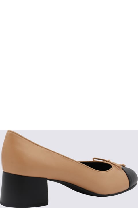 Homeware Tory Burch Beige And Black Leather Pumps