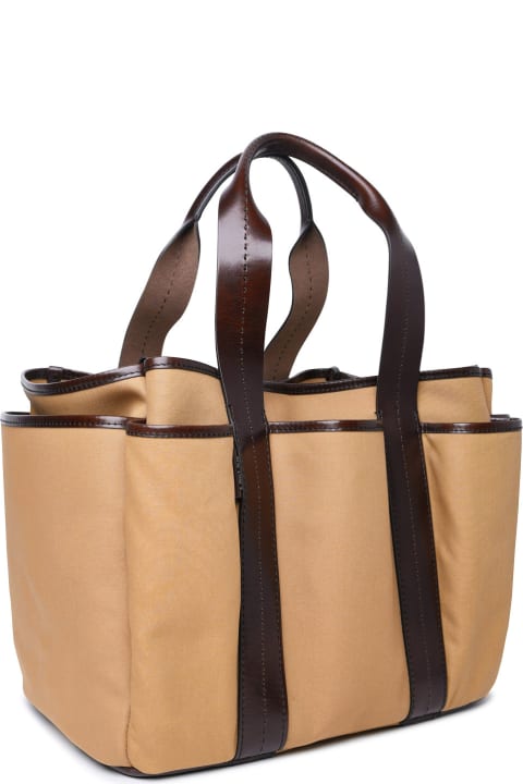 ウィメンズ バッグのセール Max Mara 'giardiniera' Brown Cotton Bag