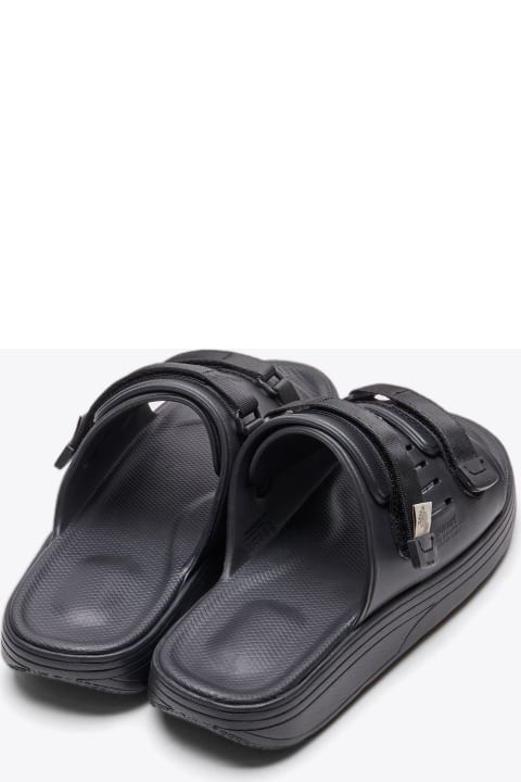 SUICOKE Shoes for Men SUICOKE Urich Black rubber slides with adjustable upper straps closure - Urich