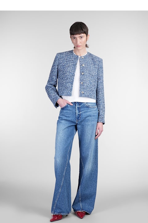 Anine Bing for Women Anine Bing Amber Casual Jacket In Blue Cotton