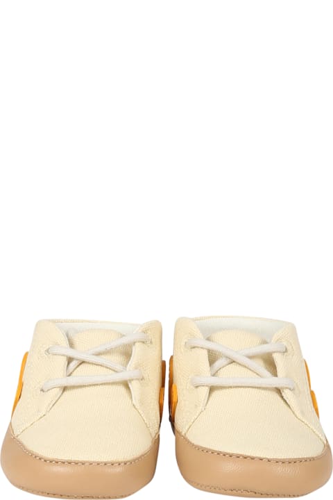Veja Shoes for Baby Girls Veja Ivory Sneakers For Baby Kids With Logo