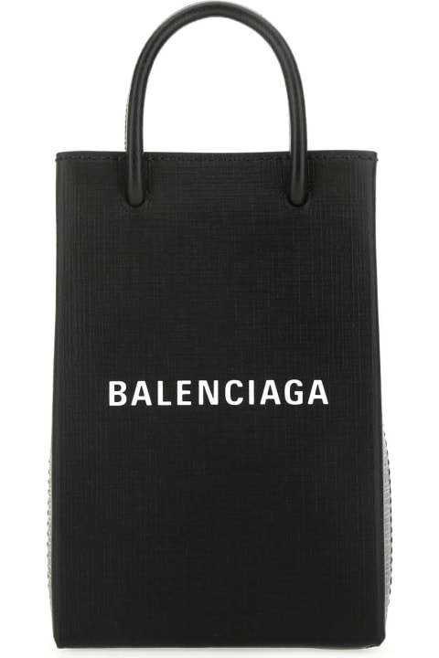 Hi-Tech Accessories for Women Balenciaga Black Leather Phone Case