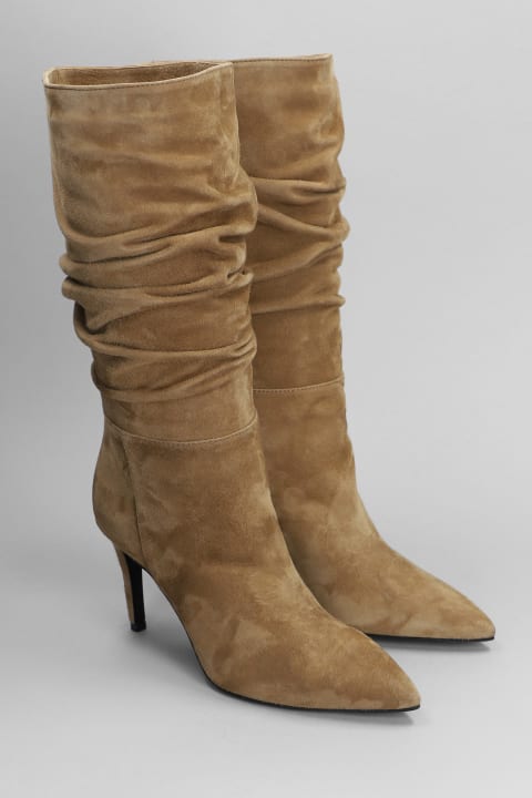 Fashion for Women Via Roma 15 High Heels Boots In Brown Suede