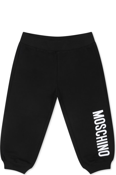 Moschino Bottoms for Baby Girls Moschino Black Trousers For Babykids With Logo
