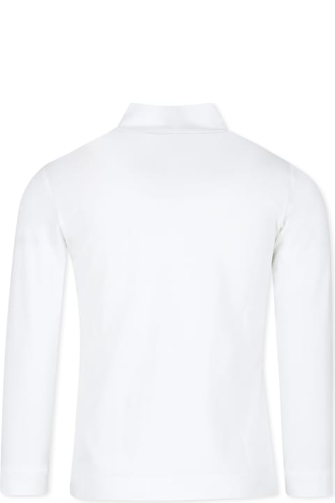 Monnalisa T-Shirts & Polo Shirts for Girls Monnalisa White Turtleneck For Girl With Logo