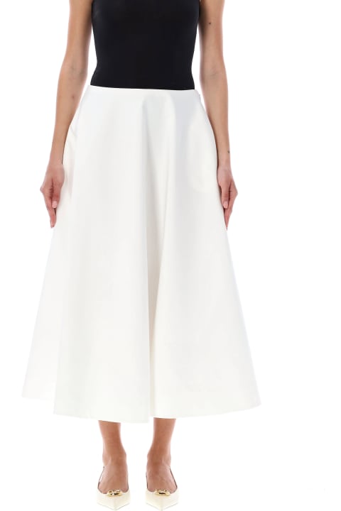 Valentino Pants & Shorts for Women Valentino Midi Godet Skirt Popeline