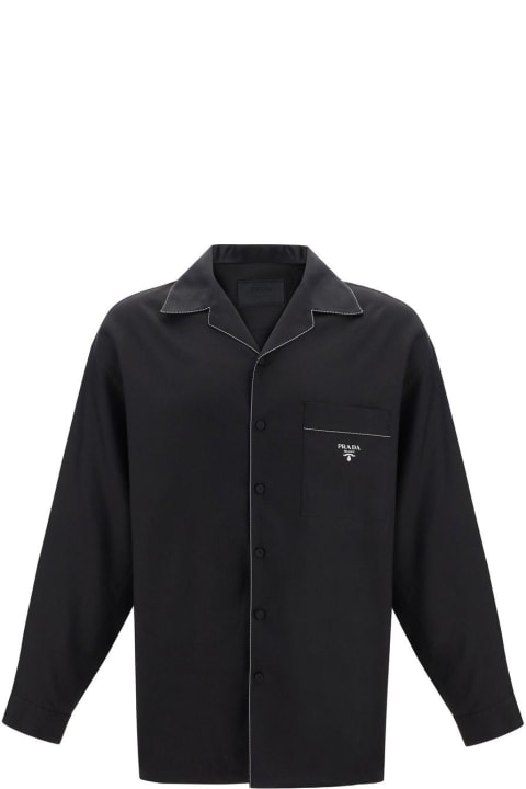 Prada Clothing for Men Prada Contrasting-trim Button-up Pyjama Shirt