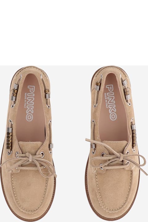Pinko Grace Suede Loafers With Metal Details