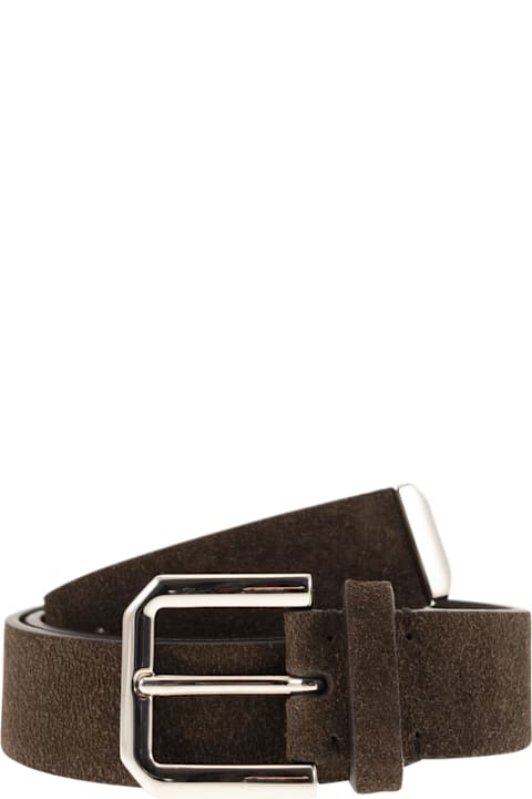 أدوات منزلية Brunello Cucinelli Inverted Leather Belt With Square Buckle And Toecap
