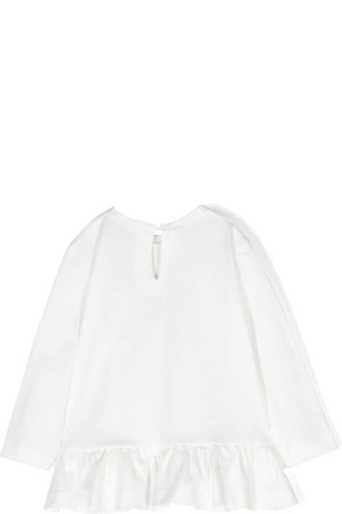 Chiara Ferragni Topwear for Baby Girls Chiara Ferragni Maxi White T-shirt With Pug-dog And Logo Lettering Print In Cotton Woman