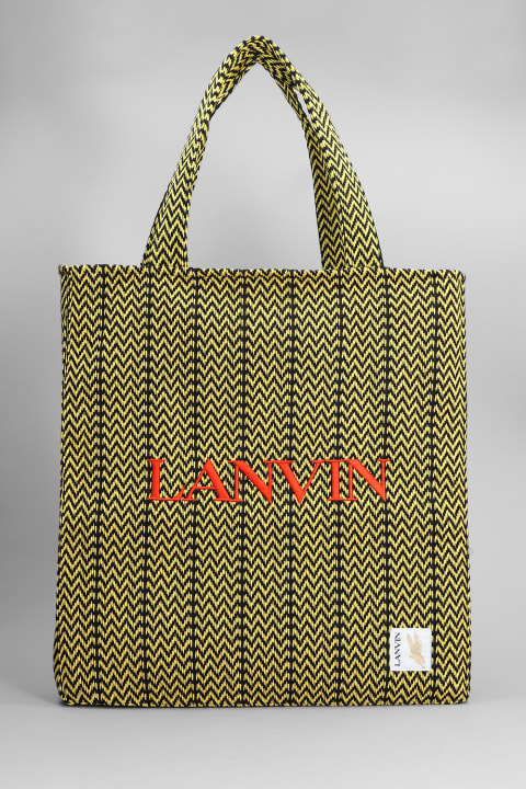 Lanvin Men Lanvin Embroidered Canvas Lanvin X Future Curb Shopping Bag