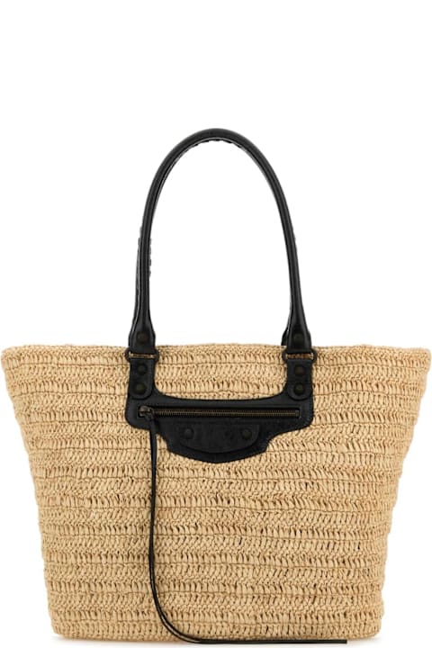 Balenciaga for Kids Balenciaga Raffia Medium Le City Shopping Bag