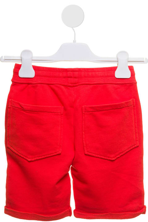 Emile Et Ida Kida Girls's Basic Red Cotton Shorts