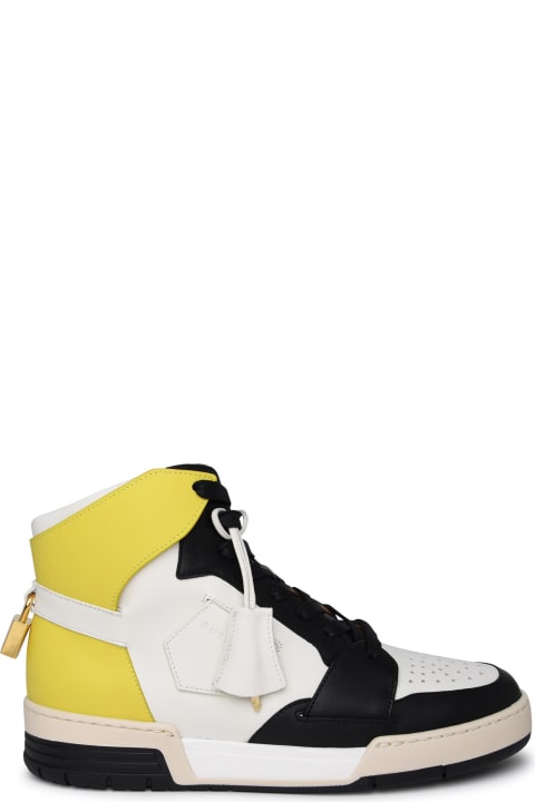 Buscemi for Men Buscemi 'air Jon' White And Yellow Leather Sneakers