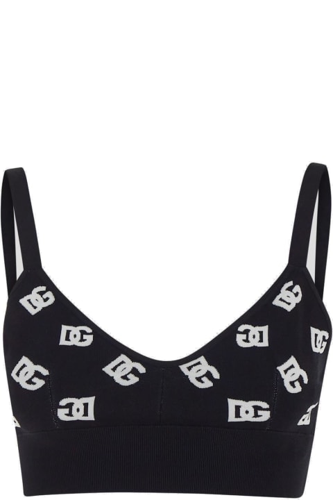 Dolce & Gabbana Underwear & Nightwear for Women Dolce & Gabbana Dg Logo Jacquard Bralette Top