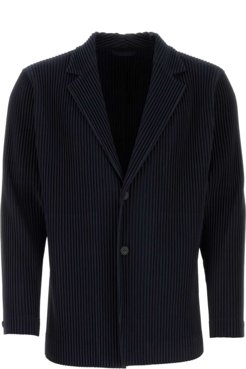 Homme Plissé Issey Miyake Clothing for Men Homme Plissé Issey Miyake Midnight Blue Polyester Blazer