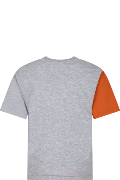 Gray T-shirt For Boy With Print