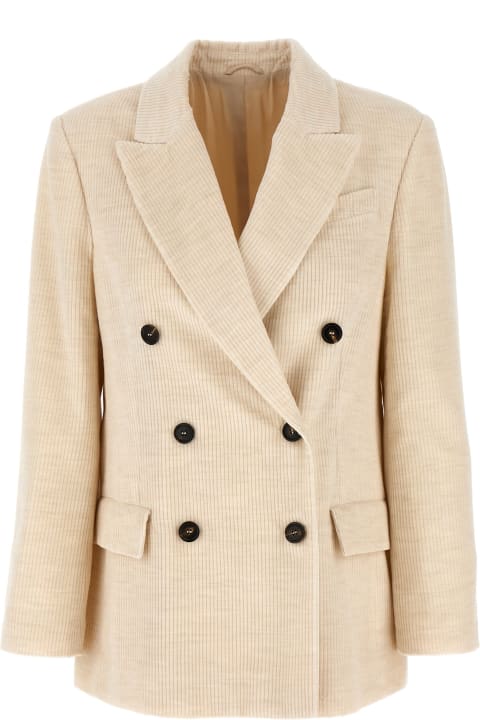 Coats & Jackets for Women Brunello Cucinelli Ribbed Velvet Blazer