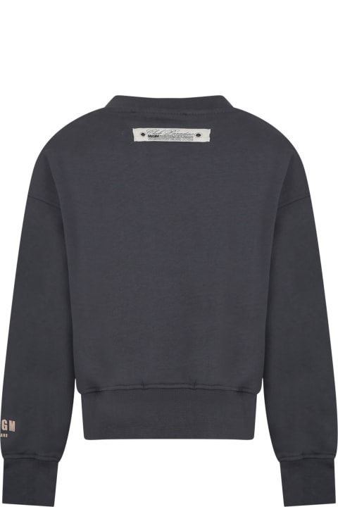 Sweaters & Sweatshirts for Boys MSGM Grey Sweatshirt For Boy With Logo