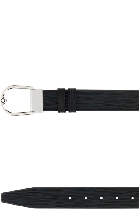 Montblanc Men Montblanc Black Leather Belt